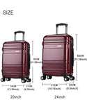 Weplus 2 Pcs/Set Rolling Luggage Travel Suitcase With Wheels Tsa Lock Customs Spinner Custom