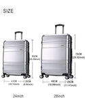 Weplus 2 Pcs/Set Rolling Luggage Travel Suitcase With Wheels Tsa Lock Customs Spinner Custom