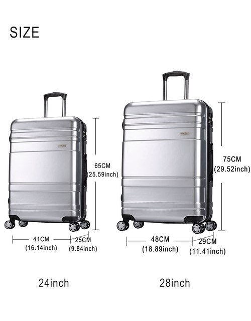Weplus 2 Pcs/Set Rolling Luggage Travel Suitcase With Wheels Tsa Lock Customs Spinner Custom