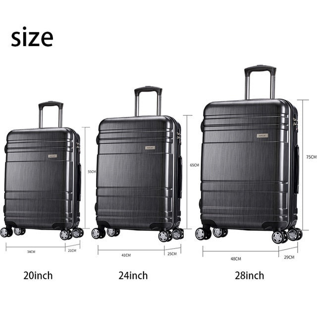 Weplus 3Pcs/Set Suitcase Pc Rolling Luggage Spinner Travel Suitcase With Wheels Tsa Lock Women