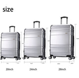 Weplus 3Pcs/Set Suitcase Pc Rolling Luggage Spinner Travel Suitcase With Wheels Tsa Lock Women