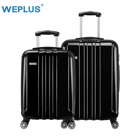 Weplus 2Pcs/Set Rolling Luggage Pc Travel Suitcase With Wheels Tas Lock Trolley Hardside Case Men