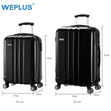 Weplus 2Pcs/Set Rolling Luggage Pc Travel Suitcase With Wheels Tas Lock Trolley Hardside Case Men