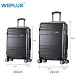 2Pcs/Set 20 Inch+24" Suitcases Pc Rolling Luggage Suitcase With Wheels Trolley Tas Lock Hardside