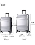 2Pcs/Set 20 Inch+24" Suitcases Pc Rolling Luggage Suitcase With Wheels Trolley Tas Lock Hardside