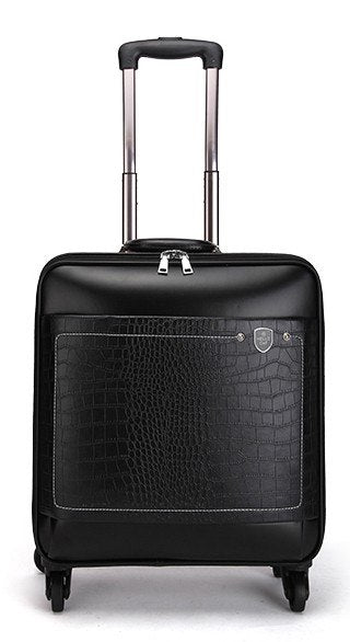 Luggage Trolley Case 24 Inch Men'S Luxury Brand Carry-On Luggage Pu Business Luggage Suitcase Retro