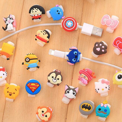Dropshipping Travel Accessories Cute Animals Cable Winder Earphone Protector Usb Line Phone