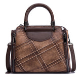 2018 Vintage Design Genuine Leather Women Handbags Satchels Pattern Luxury Women Bags Leather