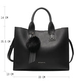 Miyaco Women Leather Handbags Casual Brown Tote Bags Crossbody Bag Top-Handle Bag With Tassel And