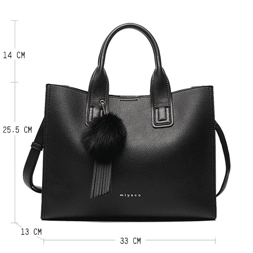 Miyaco Women Leather Handbags Casual Brown Tote Bags Crossbody Bag Top-Handle Bag With Tassel And