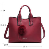 Miyaco Women Leather Handbags Casual Brown Tote Bags Crossbody Bag Top-Handle Bag With Tassel And