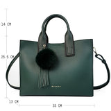 Miyaco Women Leather Handbags Casual Brown Tote Bags Crossbody Bag Top-Handle Bag With Tassel And