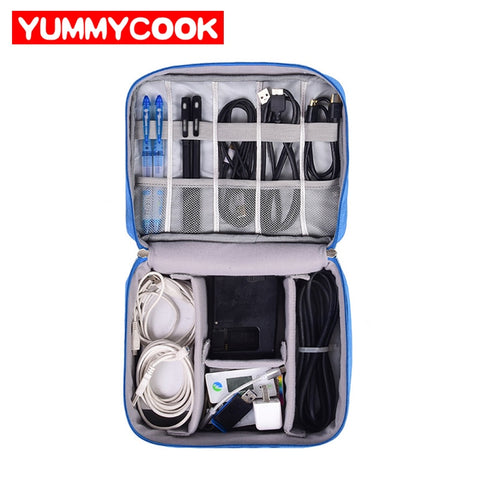 Travel Cable Bag Portable Digital Usb Gadget Organizer Charger Wires Cosmetic Zipper Storage