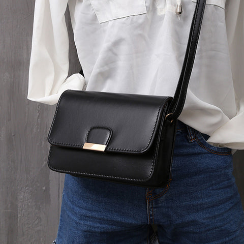 Women'S Fashion Leather Simple Solid Handbag Small Shoulder Bags Crossbody Bags For Girls Messenger