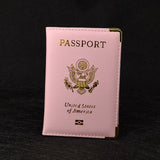 Cute Usa Passport Cover Women Pink Travel Passport Holder American Covers For Passport Girls Case