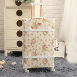 Wholesale!13" 20" 22" 24" 26" Retro Pu Leather Floral Trolley Luggage Bag,Girl Japan Vintage