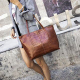 Luxury Crocodile Handbag Women Retro Leisure Large Shoulder Bag Female High Quality Causal Totes