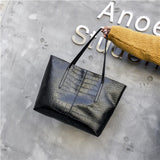 Luxury Crocodile Handbag Women Retro Leisure Large Shoulder Bag Female High Quality Causal Totes