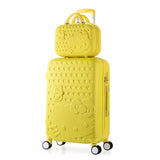 2Pcs/Set Lovely 14" Cosmetic Bag Hello Kitty 20/22/24/28 Inch Girl Students Trolley Case Travel