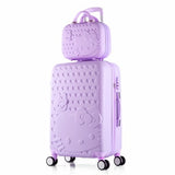 Hot 2Pcs/Set 14Inch Cosmetic Bag Hello Kitty 20/22/24/28 Inch Girl Trolley Case Abs+Pc Students