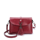 New Arrival Genuine Leather Women Crossbody Bag Fashion Tassel Messenger Bag Simple Design Small