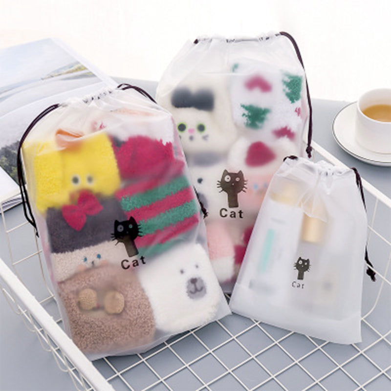 Transparent Animal Cat Cosmetic Bag Travel Makeup Case Zipper Make Up Handbag Organizer Storage