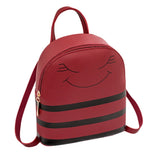 Girl Smiley Headphone Hole Backpack Slung Shoulder Bags Mobile Phone Purse