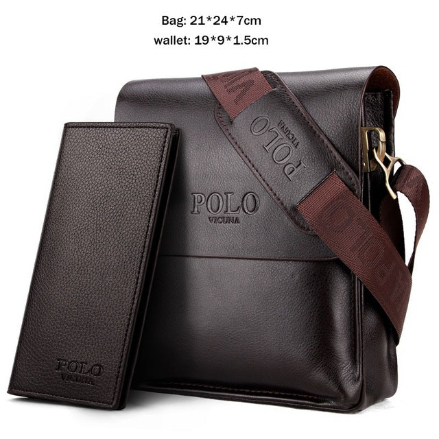Vicuna Polo Famous Brand Leather Men Bag Casual Business Leather Mens