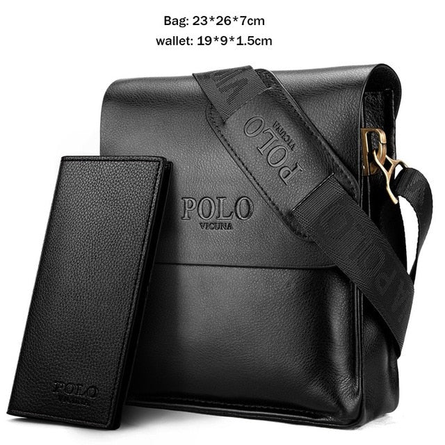 Vicuna Polo Famous Brand Leather Men Bag Casual Business Leather Mens