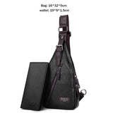 Vicuna Polo Famous Brand Theftproof Magnetic Button Open Leather Mens Chest Bags Fashion Travel