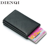 Dienqi Rfid Card Holder Men Wallets Money Bag Male Vintage Black Short Purse 2018 Small Leather