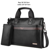 Vicuna Polo Top Sell Fashion Simple Dot Famous Brand Business Men Briefcase Bag Leather Laptop