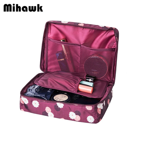 Mihawk Beautician Vanity Necessaire Trip Women Travel Toiletry Wash Bra Underwear Makeup Case