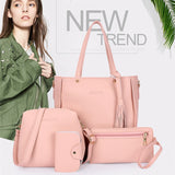 Women Bag Set Top-Handle Big Capacity Female Tassel Handbag Fashion Shoulder Bag Purse Ladies Pu