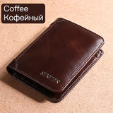 Men'S Wallet Short Section Business Multi-Card First Layer Leather Leather Wallet Men'S Wallet