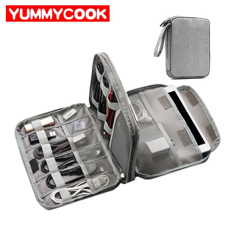 Portable Electronic Bag Cable Organizer Trip Digital Usb Gadget Pouch Charger Wires Case Cosmetic