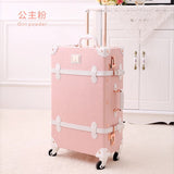 Graspdream Vintage Floral Pu Travel Bag Luggage Sets,13"20"22"24"26" Inch Women Retro Trolley