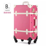 Graspdream Vintage Floral Pu Travel Bag Luggage Sets,13"20"22"24"26" Inch Women Retro Trolley