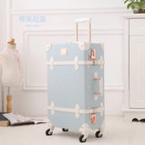 Graspdream Vintage Floral Pu Travel Bag Luggage Sets,13"20"22"24"26" Inch Women Retro Trolley