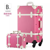 Graspdream Vintage Floral Pu Travel Bag Luggage Sets,13"20"22"24"26" Inch Women Retro Trolley