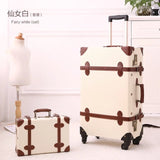 Graspdream Vintage Floral Pu Travel Bag Luggage Sets,13"20"22"24"26" Inch Women Retro Trolley