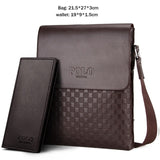 Vicuna Polo Classic Plaid Design Business Man Bag Vintage Brand Mens Messenger Bag Casual Grid