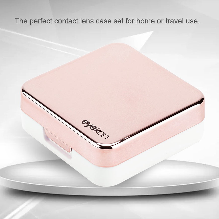 Reflective Cover Contact Lens Case Set Cute Lovely Travel Kit Box