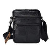 Genuine Cow Leather Men Business Messenger Bag Zipper Design Solid Crossbody Bags Mens Large
