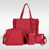 Women Top-Handle Bags Female Composite Bags  Women Messenger Bags Handbag Set Pu Leather Wallets
