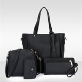 Women Top-Handle Bags Female Composite Bags  Women Messenger Bags Handbag Set Pu Leather Wallets