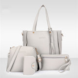 Women Top-Handle Bags Female Composite Bags  Women Messenger Bags Handbag Set Pu Leather Wallets