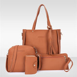 Women Top-Handle Bags Female Composite Bags  Women Messenger Bags Handbag Set Pu Leather Wallets