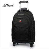 Letrend Large Capacity Travel Duffle Backpack Men Business Oxford Rolling Luggage Trolley