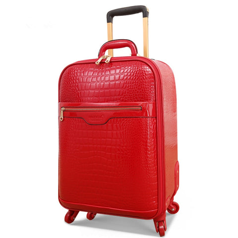 Married The Box Bride Box Full Red Pu Luggage Suitcase Trolley Luggage Female Universal Wheels